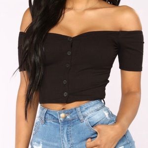 Fashion Nova Give My Love Button Top